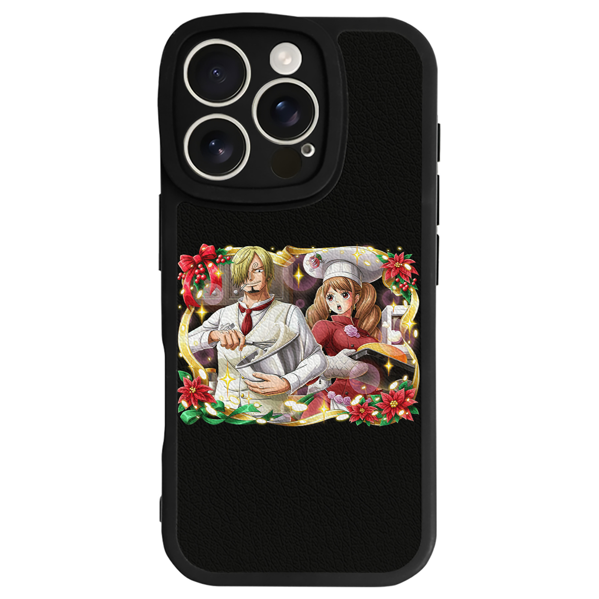 （画像用） ワンピース サンジ ONE PIECE Sanji 【iPhone 16シリーズ対応】シリコンスマホケース（レザー調） 材質：シリコン